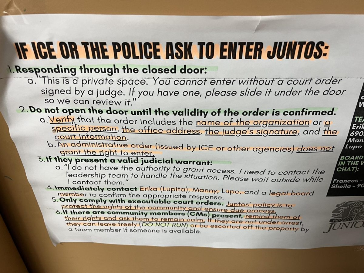Protocol/Warning In Case of ICE Raid at Local Immigrant Rights Organization, 'Juntos'
