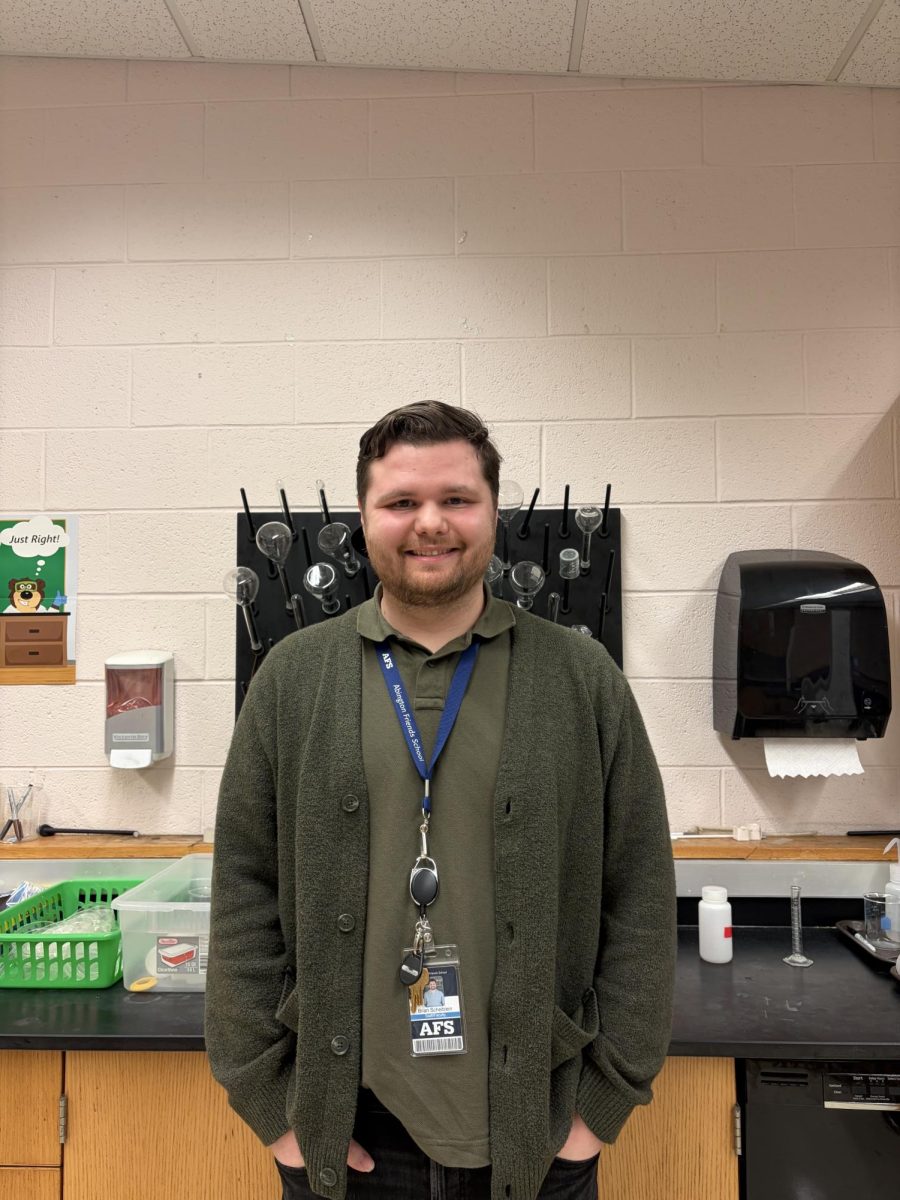 Brian Scheiblein in the science room. "For me, music is about creativity and collaboration, which isn’t too different from teaching."