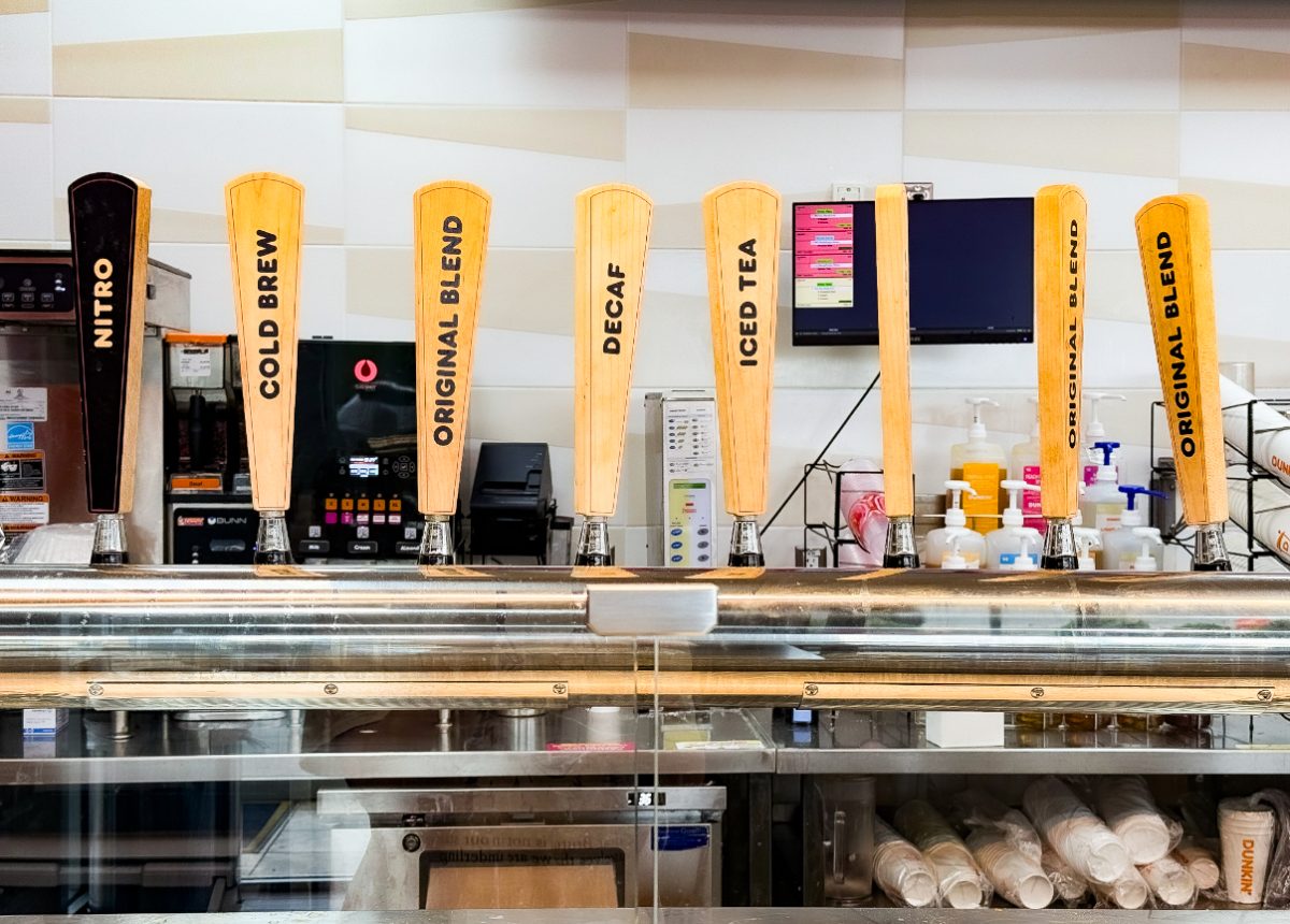 A drink machine at a Montgomery county location of Dunkin Donuts